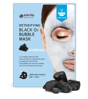 Заказать онлайн Eyenlip Пузырьковая маска с углем Detoxifying Black O2 Bubble Mask - Charcoal в KoreaSecret