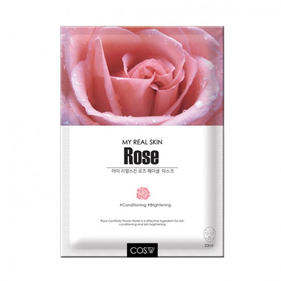 Заказать онлайн Cos W Маска-салфетка с экстрактом розы My Real Skin Rose Facial Mask в KoreaSecret