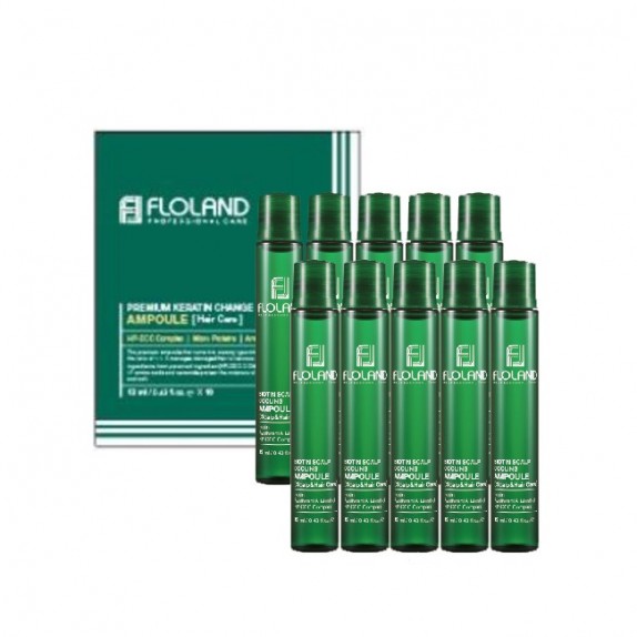 Заказать онлайн Floland Филлеры для волос с биотином Biotin Scalp Cooling Ampoule в KoreaSecret