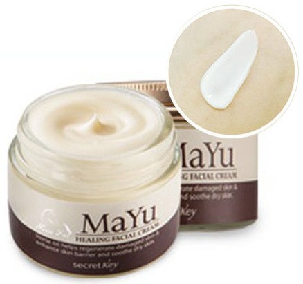 Заказать онлайн Secret Key Крем лечебный с лошадиным жиром Mayu Healing Facial Cream в KoreaSecret