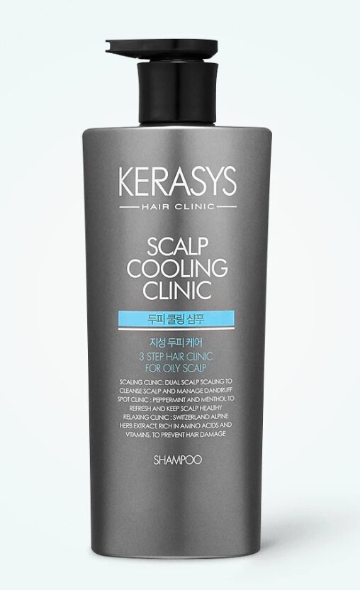 Заказать онлайн Kerasys Освежающий шампунь от перхоти для жирной кожи головы 600мл Scalp Freshcool Clinic в KoreaSecret