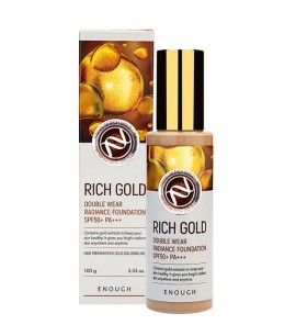 Заказать онлайн Enough Тональная основа с золотом для сияния кожи 13 тон Rich Gold Double Wear Radiance Foundation SPF50+ PA+ в KoreaSecret