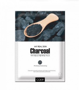 Заказать онлайн Cos W  Маска-салфетка с древесным углем My Real Skin Charcoal Facial Mask в KoreaSecret