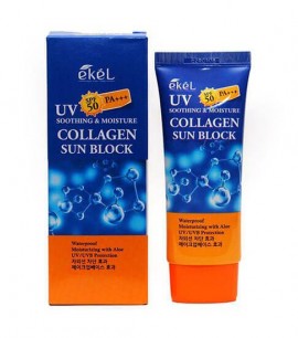 Заказать онлайн Ekel Солнцезащитный крем с коллагеном Soothing and Moisture Collagen Sun Block SPF50+/PA+++ в KoreaSecret