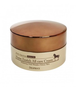 Заказать онлайн Deoproce Многофункциональный крем с лошадиным жиром Multi-Function Horse Enrich All Care Cream в KoreaSecret