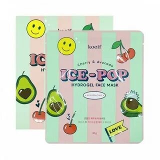Заказать онлайн Petitfee Гидрогелевая маска с вишней и авокадо Koelf Cherry & Avocado Ice-pop Hydrogel Face Mask в KoreaSecret
