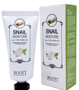 Заказать онлайн Jigott Крем для ног с экстрактом улитки Snail Moisture Foot Cream в KoreaSecret