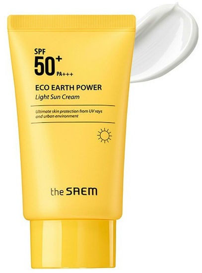 Заказать онлайн THE SAEM Солнцезащитный крем Eco Earth Power Light Sun Cream (SPF50+ PA+++) в KoreaSecret