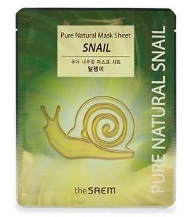 Заказать онлайн The Saem Восстанавливающая тканевая маска с муцином улитки Pure Natural Mask Sheet Snail в KoreaSecret