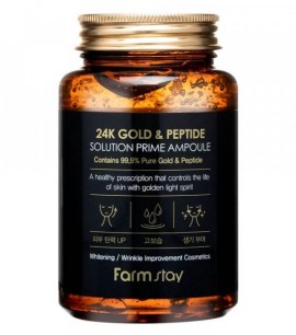 Farmstay Антивозрастная ампульная сыворотка с 24K золотом и пептидами 250мл 24K Gold & Peptide