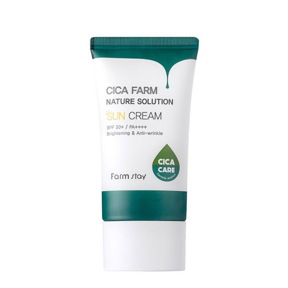 Заказать онлайн FarmStay Cолнцезащитный крем c центеллой азиатской SPF50 PA++++  Cica Farm Nature Solution Sun Cream в KoreaSecret