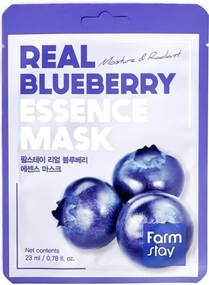 Заказать онлайн Farmstay Маска-салфетка с экстрактом черники Real Blueberry Essence Mask в KoreaSecret