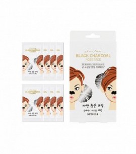 Заказать онлайн Nesura Очищающие полоски для носа с углем Skin Free Charcoal Nose Sheet Pack в KoreaSecret