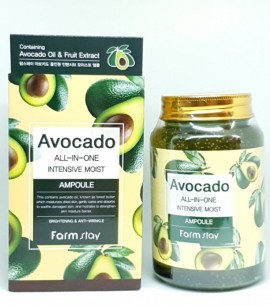 Заказать онлайн Farmstay Многофункциональная сыворотка с авокадо 250мл Avocado All in One Intensive Moist Ampoule в KoreaSecret