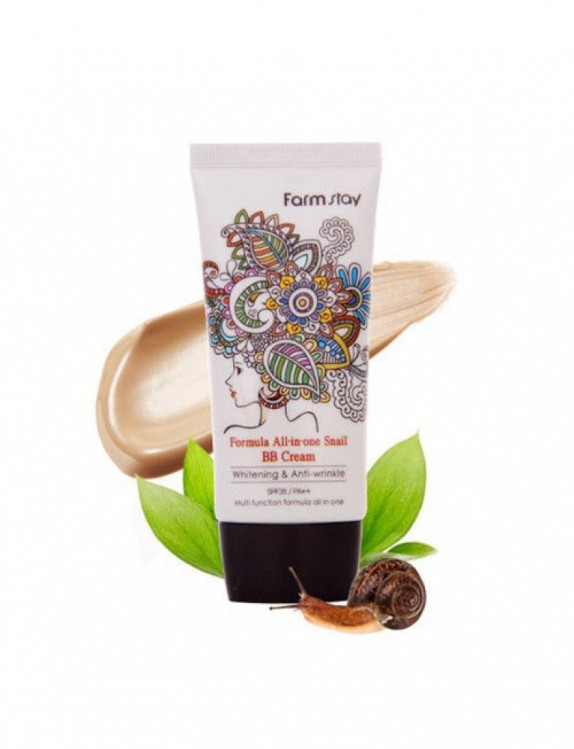 Заказать онлайн Farmstay ВВ крем с улиткой All in one Snail Sun BB Cream в KoreaSecret