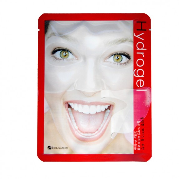Заказать онлайн BeauuGreen Гидрогелевая маска для восстановления контуров лица Silky V-line Hydrogel Mask в KoreaSecret