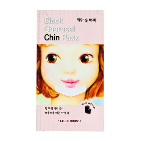 Заказать онлайн Etude House Патчи для подбородка от черных точек с древесным углем Black Charcoal Chin Pack в KoreaSecret
