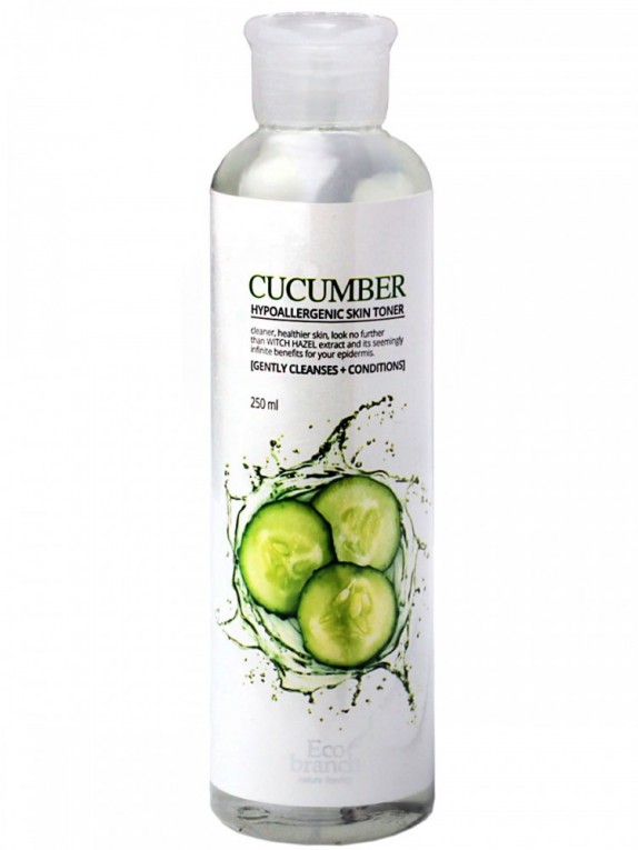 Заказать онлайн Eco Branch Глубокоувлажняющий тонер с экстрактом огурца Cucumber Hypoallergenic Skin Toner в KoreaSecret