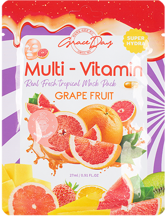 Заказать онлайн Grace Day Маска-салфетка с грейпфрутом Multi-Vitamin Grape Fruit Mask Pack Grace Day в KoreaSecret
