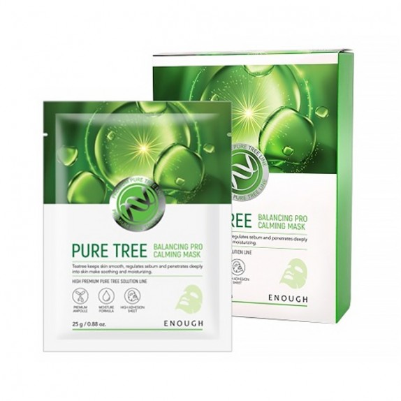 Заказать онлайн Enough Успокаивающая  маска с экстрактом чайного дерева Premium Pure Tree Balancing Pro Calming Mask в KoreaSecret