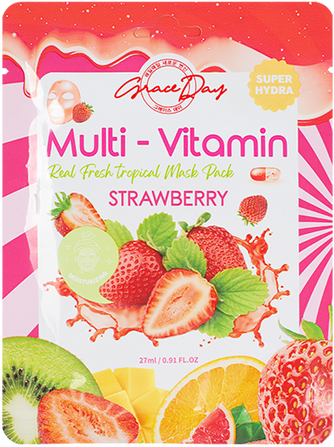 Заказать онлайн Grace Day Маска-салфетка с клубникой Multi-Vitamin Strawberry Mask Pack в KoreaSecret