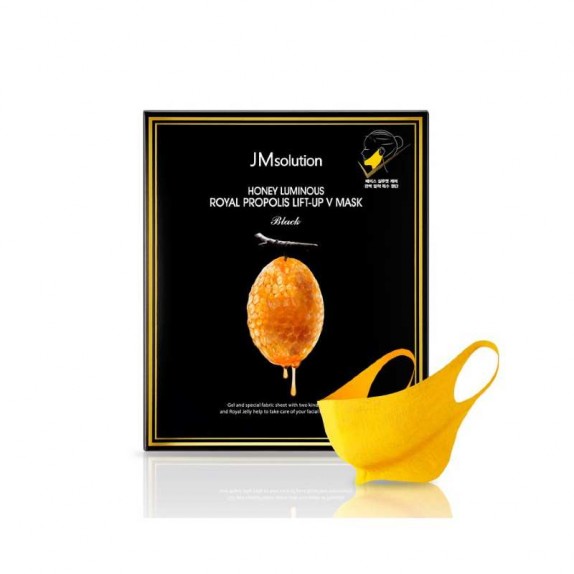 Заказать онлайн JMsolution Питательная лифтинг-маска с экстрактом прополиса для шеи и подбородка Honey Luminous Roya в KoreaSecret