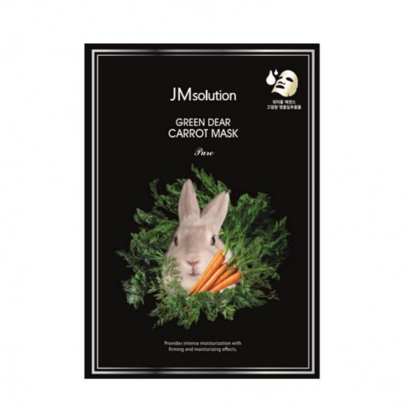 Заказать онлайн JMsolution Успокаивающая тканевая маска-салфетка с экстрактом моркови  Green Dear Rabbit Carrot Mask в KoreaSecret