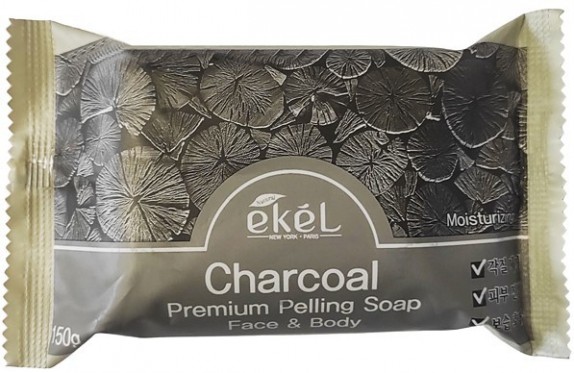 Заказать онлайн Ekel Мыло-пилинг для лица и тела с экстрактом древесного угля Peeling Soap Charcoal в KoreaSecret